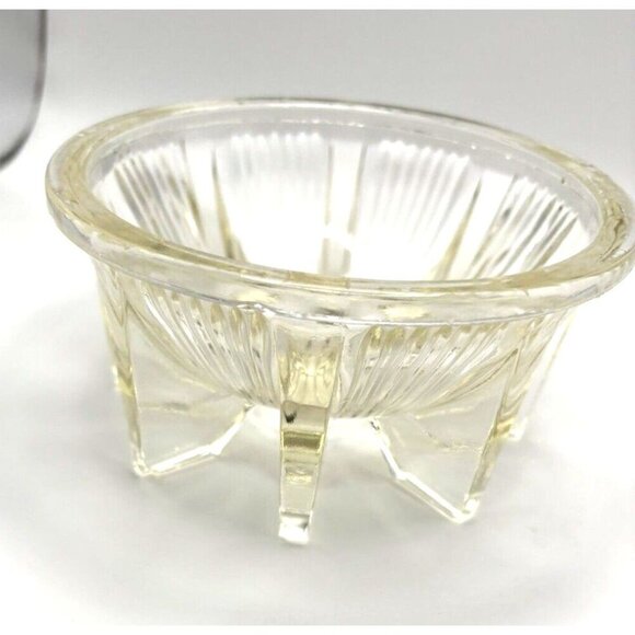 5" Clear Depression Glass Footed Candy/Condiment/Trinket Dish Rare Yellow Cast - Picture 2 of 11